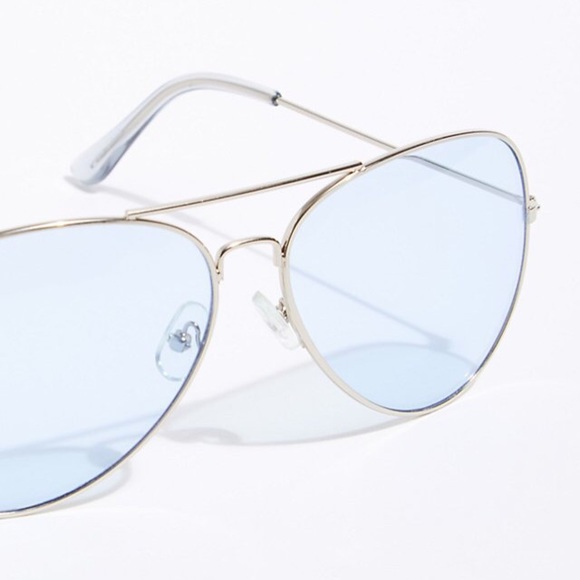 Austin Aviator SUNGLASSES Blue Sky Brow Bar NEW - Picture 2 of 3